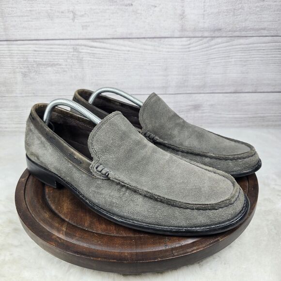 John Varvatos USA Slip On Loafers Suede Leather Grey Men’s Sz 11 main image 7